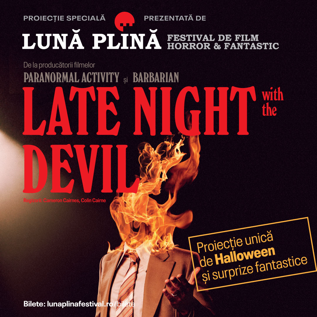 Read more about the article Eveniment cinematografic de Halloween: proiecția unică Late Night with the Devil la București, Cluj, Timișoara și Sibiu